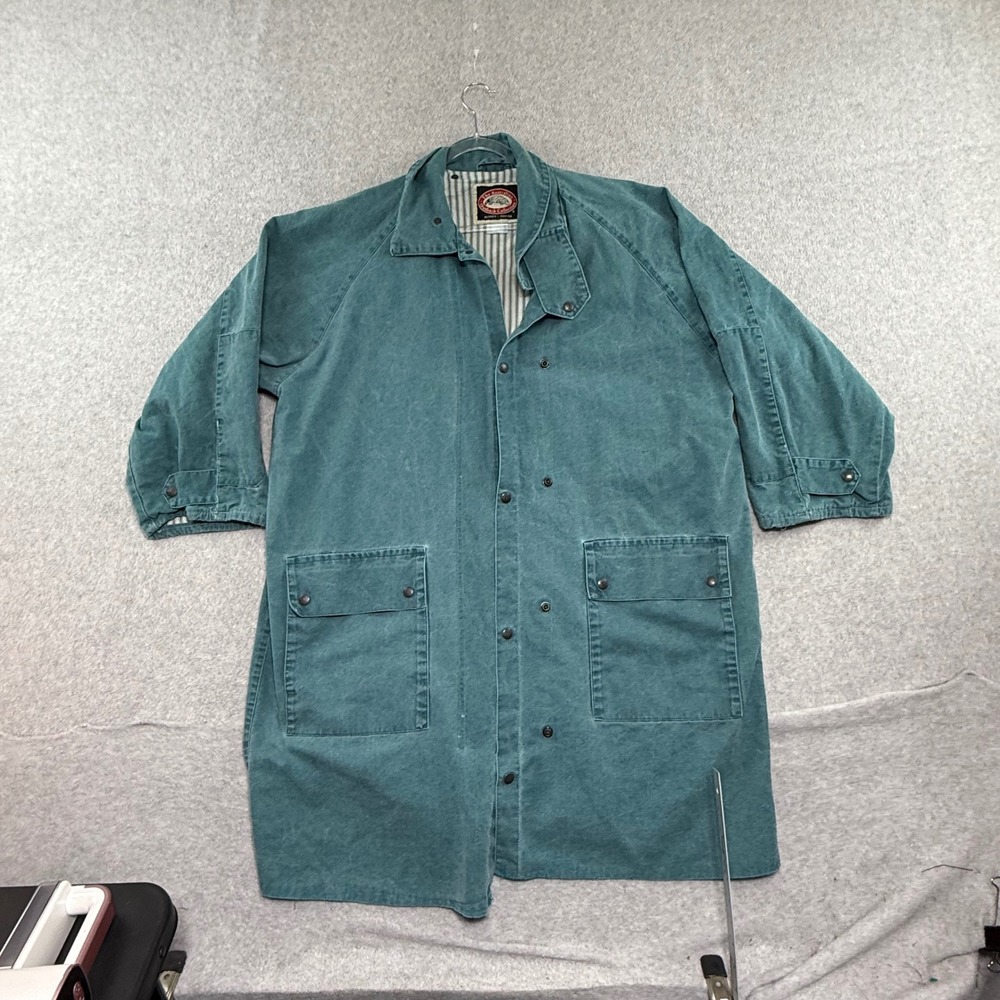 Australian Outback Collection Duster Coat Womens XL Teal Canvas Long Jacket
